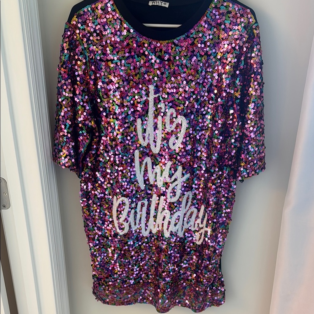 Sequin 'It's My Birthday' T-Shirt